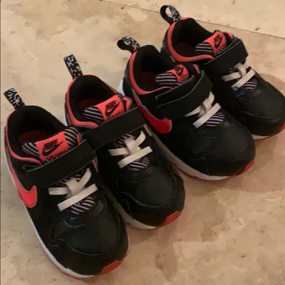 Two pairs of toddler girl Nike Air Max